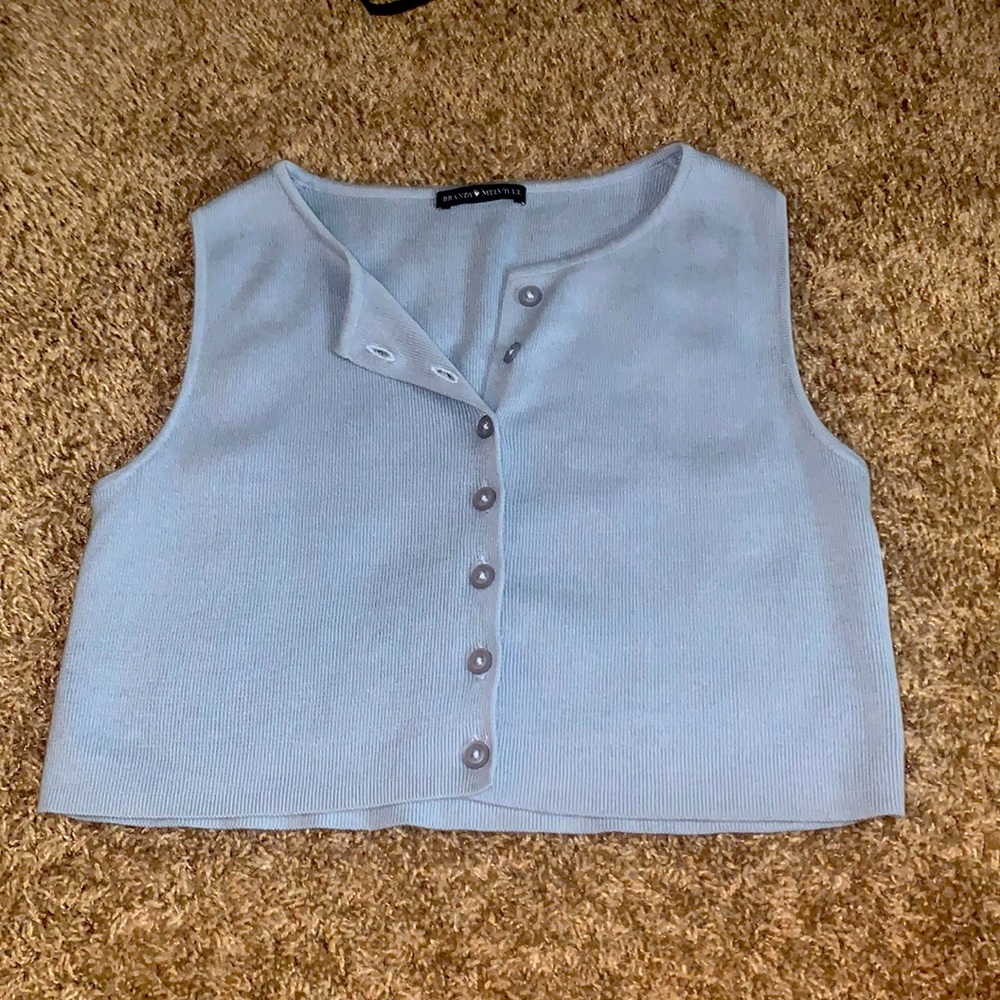 Cropped Blue Tank Top